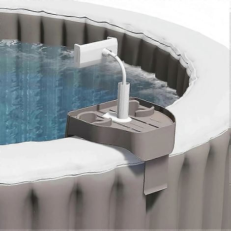 Plateau de table pour spa, porte-gobelet ajustable 3 en 1, support pour téléphone pour piscines gonflables extérieures, plateau pour boissons dans le spa (1/4)