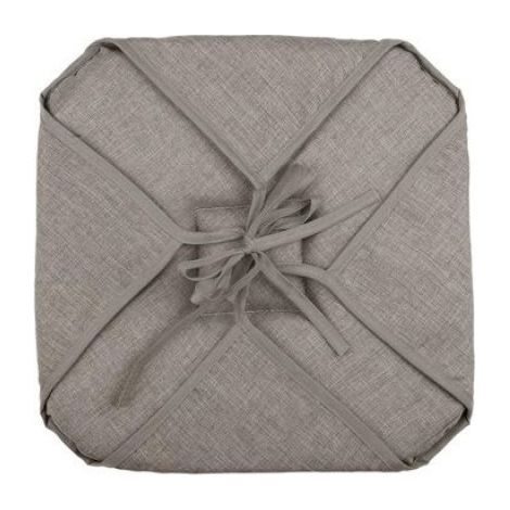 Galette de chaise - - Lot 2 40x40 cm - Polyester chiné jute - 4 rabats ficelles - Oeko-Tex (1/3)