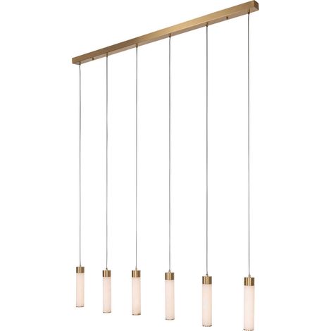 Suspension linéaire en albâtre blanc - blanc albâtre et métal doré (1/5)