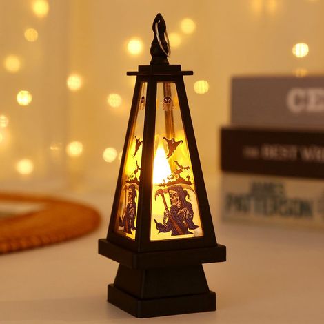 Lanternes décoratives d'Halloween : lanternes citrouilles, bougies LED, bougies scintillantes sans flamme, décorations de jardin d'Halloween (1/5)