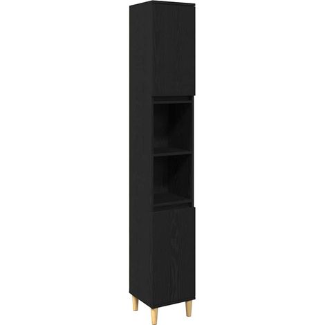 Maison Exclusive - Badezimmermöbel-Set mit Speicher 3 pcs Schwarz