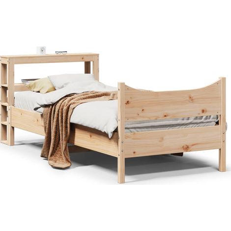 Estructura de cama con cabecero madera maciza pino 75x190 cm vidaXL (1/5)
