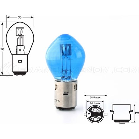 Ampoule BA20D S2 35/35W 12V SUPER WHITE - FRANCE-XENON
