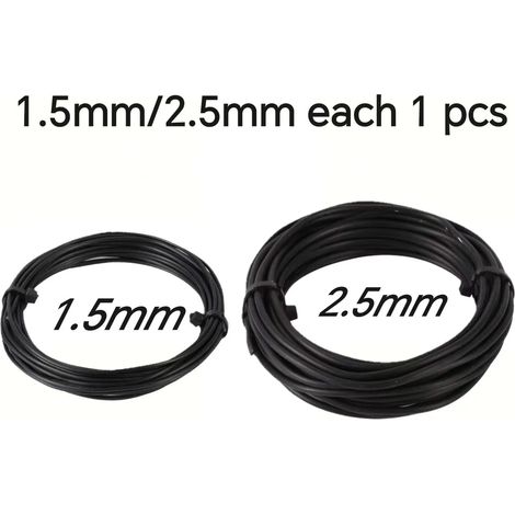 (Kit03) Fil de palissage en aluminium pour bonsaï de 10 m accessoires de modelage pour plantes, noir, pour le jardin et la mise en forme des plantes. (1/4)