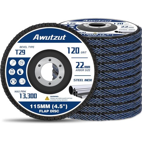 Flap Disc 115MM Grit 120 for Angle Grinder Abrasive Grinder 12PCS (1/5)