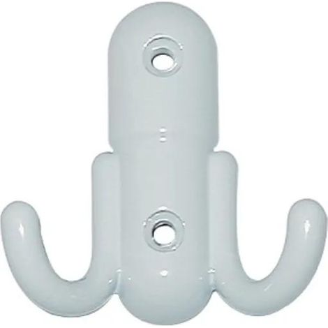 Cadap CR007/5S Gancio doppio bianco laccato in zamak