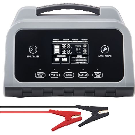 Chargeur de batterie intelligent 20A, 6V/12V/24V, Lithium LiFePO4, Plomb-Acide (Gel/AGM), avec Écran LCD, Maintien et Désulfatation, pour Auto, Bateau, Moto, Tondeuse (1/5)