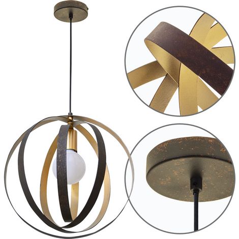 Lámpara Colgante Isa 1xe27 Marron/dorado de FABRILAMP.