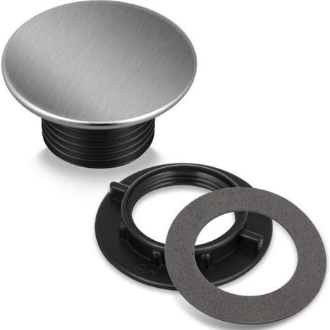 Cache-trou de robinet de cuisine en acier inoxydable, cache-trou d'évier brossé (1/3)