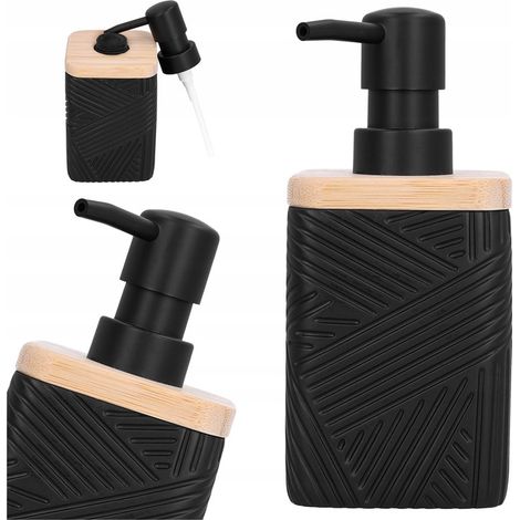 Dispenser di sapone liquido per detersivo per piatti, contenitore nero elegante stile loft