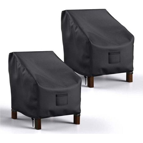 2-piece garden chair cover, chair cover, outdoor garden armchair cover, 2100D Oxford fabric chair protector, waterproof, windproof, cold-resistant (1/4)
