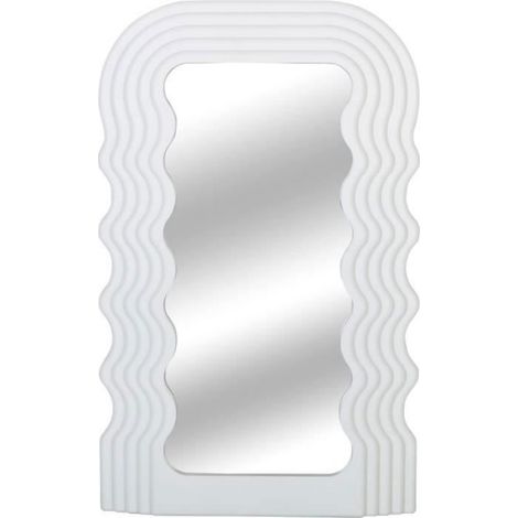 Miroir Mural - Asymétrique - 40 cm H x 25 cm L - Pour Décoration Intérieure - Blanc - 1 Pièce (1/4)