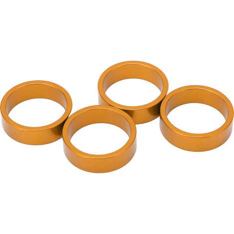 4 Pièces Entretoises de Direction en Alliage d'Aluminium 28.6x10mm pour Vélo de Route et VTT, Remplissage de Potence Doré (1/5)