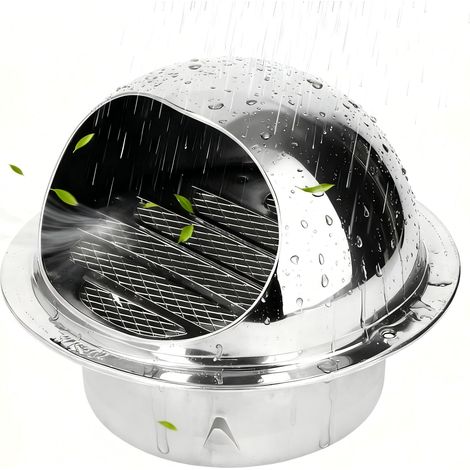 Grilles D'aération En Acier Inoxydable, Couvercle De Grille De Ventilation Ronde Avec Grille D'aération à Mailles Fines, Sortie D'air Murale, Extracteur Externe Pour la Ventilation(100mm/3.9in) (1/5)