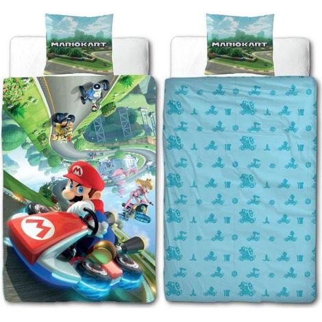 Set di biancheria da letto - MARIO BROS - Mario II - Microfibra - 1 copripiumino 140 x 200 cm + 1 federa 63 x 63 cm