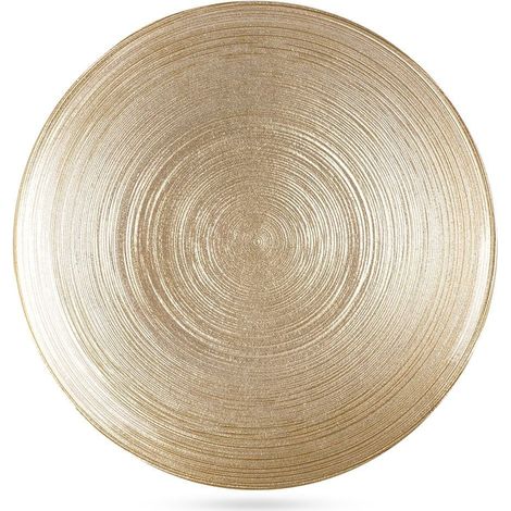Elegante plato de postre de cristal dorado, apto para lavavajillas.