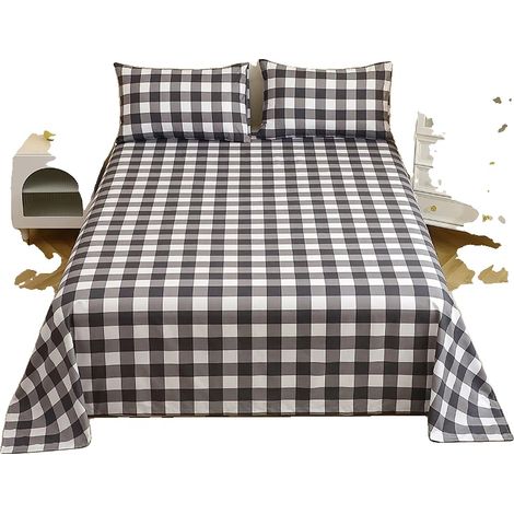 Set di biancheria da letto, lenzuolo piano, federe, set da 3 pezzi-c, 229x259cm 50x70cm (1/2)