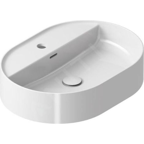 Ravak Ceramic - Vasque à poser sur plan, 6x4 cm, avec trop-plein, un trou pour robinetterie, blanc XJX01155003 (1/5)