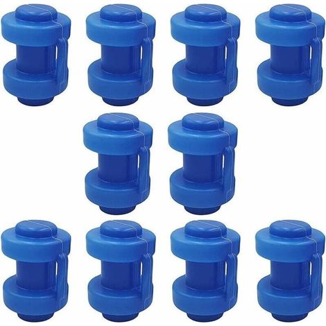 Trampolinstangenkappen, 10 Stück Trampolin-Endkappen, Trampolinstangenkappen, Trampolinkappen, für Hakenstangen-Endkappen, Sicherheitsnetz, Ersatzteil (Blau) (1/5)