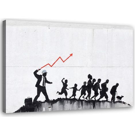 Stampa su tela, Banksy Politica ecomonica - 120x80 (1/4)