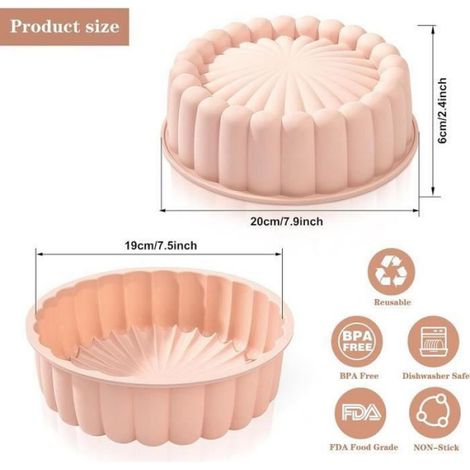 Moule à Gâteau - Antiadhésif - Silicone - 20 cm - Réutilisable - Forme de Tournesol (1/4)