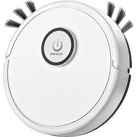 Aspirateur robot intelligent 3 en 1 : balai et serpillère, recharge automatique, aspiration puissante 6000 Pa pour poils d'animaux et sols durs, blanc (1/5)