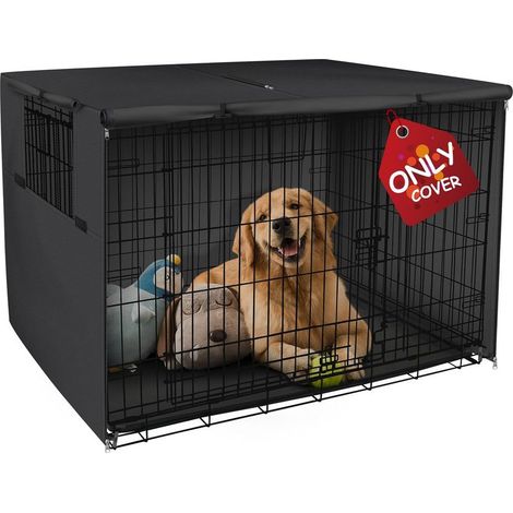 1 Housse de protection pour cage animale, tissu Oxford 210D, coupe-vent, avec fenêtre en filet, pour intérieur et voyage (1/5)