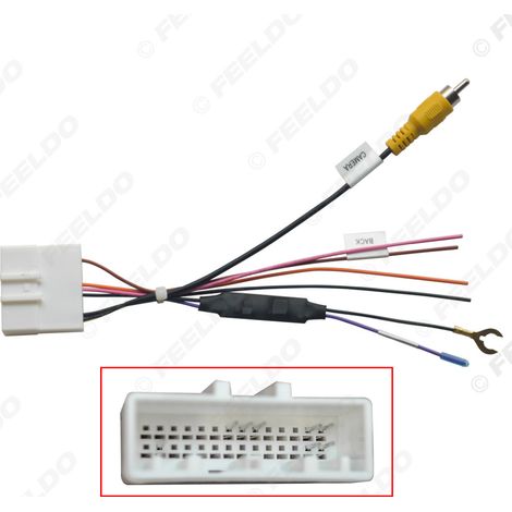 Compatible avec l'adaptateur de câble de caméra de recul/de marche arrière Toyota à 28 broches, câble de mise à niveau de l'unité principale de caméra/navigation de voiture d'origine.
