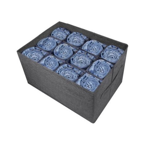 Organisateur armoire rangement tiroir vetement - 12 grilles boite de rangement pour vetements, jeans, chandail, serviettes, t-shirts, Rangement penderie, Organisateur de placard,rangement pantalon (1/4)