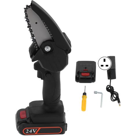 Scie électrique miniature FYD-003 rechargeable, outil de jardinage et menuiserie, découpe de bois, noire, prise UK 110-240V CA. (1/5)