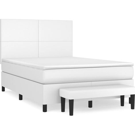 Maison Exclusive - Boxspringbett mit Matratze Weiß 140x200 cm Kun
