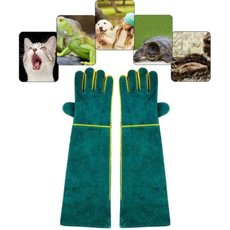 Gants anti-morsures pour la manipulation des animaux, gants de travail de sécurité en cuir pour le b (1/5)