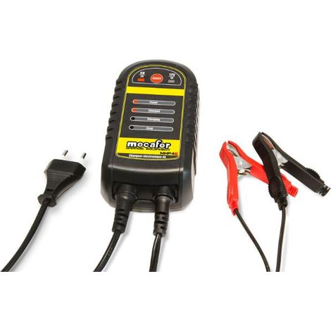 Mecafer – Chargeur batterie automatique 70 W 4/2 A – 8 étapes de charge – Protection contre courts-circuits – Longueur câbles 1,8 m - MHF4E (1/3)