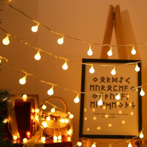 Guirlande lumineuse globe 15 m 100 LED, alimentée par USB ou piles, fil de cuivre et lumières de Noël étanches pour éclairage intérieur et extérieur, Noël, tonnelle, jardin, fête (1/5)