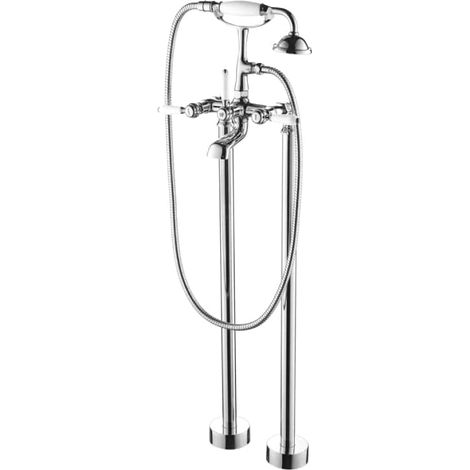 Freistehende-Retro-Armatur Badewanne Zweihebelmischer PADDINGTON CHROM