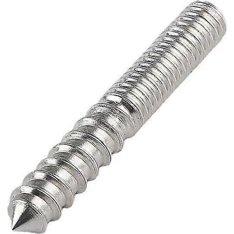 Vis à tête double M8, longueur 50 mm (2 pouces), autotaraudeuses, pour assemblages bois et pieds de meubles, lot de 8 (M8 x 50 mm). (1/5)