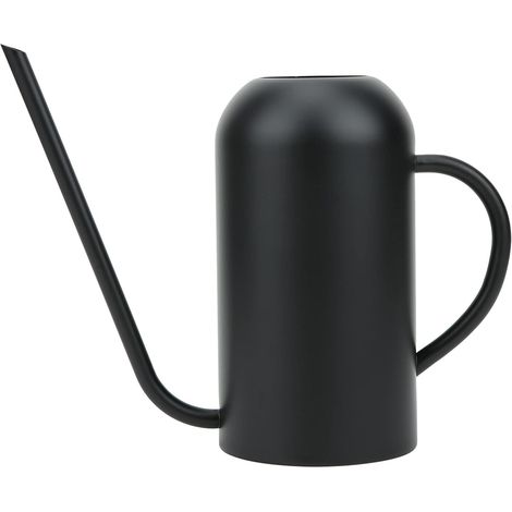 1.5L Stainless Steel Watering Can Long Mouth for Indoor/Outdoor Plants, Retro Design Black - Large Capacity 50oz No Leaking (1/5)