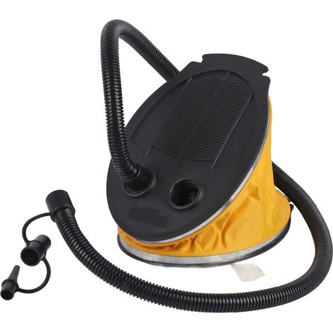 Pompe à pied Gonfleur d'air Portable à haut volume Pompe de gonflage de grande taille pour bateaux gonflables Lits Anneaux de bain Tapis flottants Fournitures d'eau Noir Jaune (1/5)