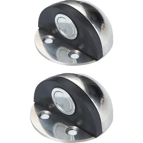 Topes magnéticos para puertas, con tornillos de montaje y pegamento, para proteger las puertas de posibles daños (paquete de 2). (1/5)