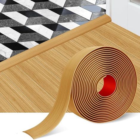 Barre de Seuil 5cm, Bande de Seuil de Porte à Couper et à Installer, Joint Souple en PVC, Sol Stratifié, Moquette, Carrelage (Jaune, 1.2m) (1/5)