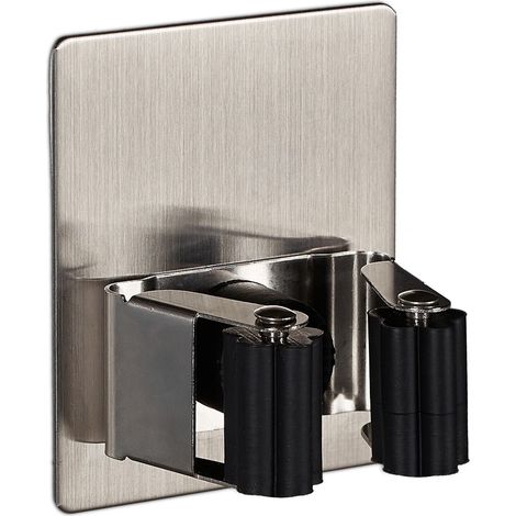 Set di 2 supporti da parete multifunzione per attrezzi da giardino 8 x 6,5 x 4 cm in acciaio inossidabile nero 130009850