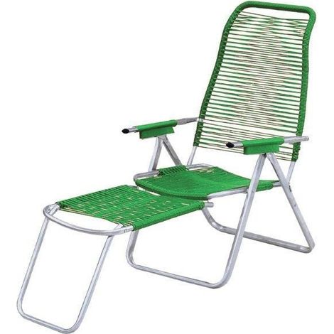 Sedia poltrona sdraio mod cordonata colore verde metallo schienale regolabile