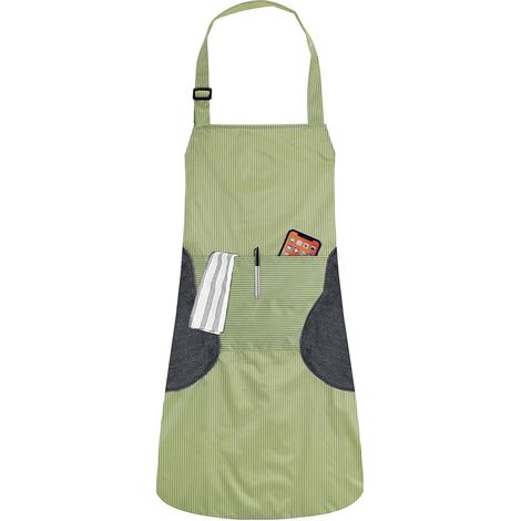 Tablier de cuisine imperméable unisexe professionnel en PVC vert (1/4)