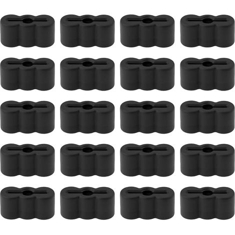 Lot de 20 Butées en Caoutchouc Noir 19,5 X 8,5 X 9,5 Mm pour Glissières de Tiroir (1/5)