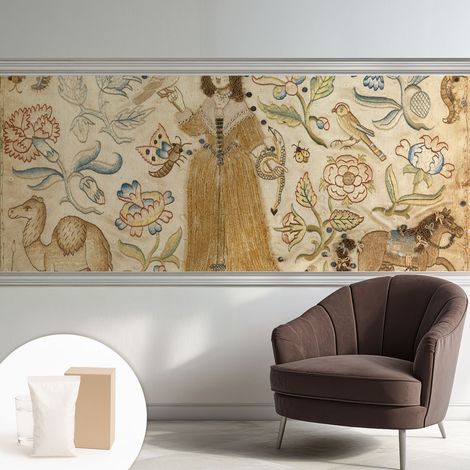 Papier peint intissé mural avec colle pour salon et chambre Décoration murale rapide - Colle incluse gratuite Nature colorée 250x104 cm (1/5)