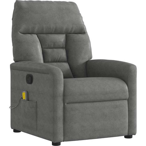 Massagesessel Dunkelgrau Mikrofasergewebe vidaXL (1/5)