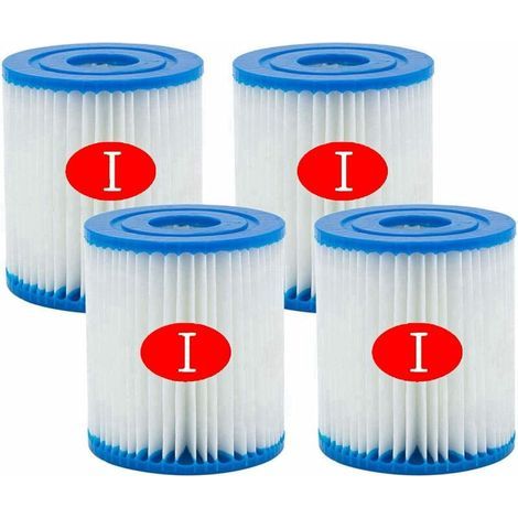 Cartouches filtrantes Bestway taille 1 . cartouches filtrantes aérées pour piscine . 7.9 x 8.9 cm . cartouches faciles à changer . pour Bestway Type I (4) (1/4)