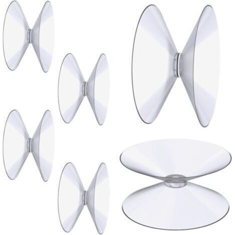 6 Pièces Ventouses Double Face, 4 cm Ventouses Transparentes, Extra Fortes PVC Plastique Suspension Rideau Isolant Ventouse pour Miroir De Table En Verre, Miroir de fenêtre de salle (1/4)