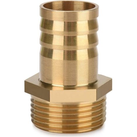 1 Pièces Raccord de Tuyau in Brass, Laiton Cannelés, Fillet Connectors, Raccord plomberie, pour la Conversion de Tuyau, pour Eau, Gaz, Huile, Jardin, 1" AG x 1" (25 mm) (1/5)