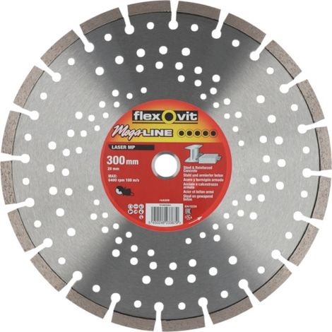 Disque diamant MEGA-LINE LASER MP - Ø 300 mm - Ø alésage 20 mm - FLEXOVIT